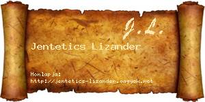 Jentetics Lizander névjegykártya